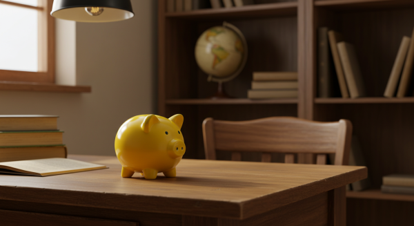 A piggy bank on a desk #2