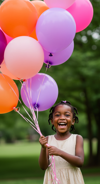 A black child holding balloons #3