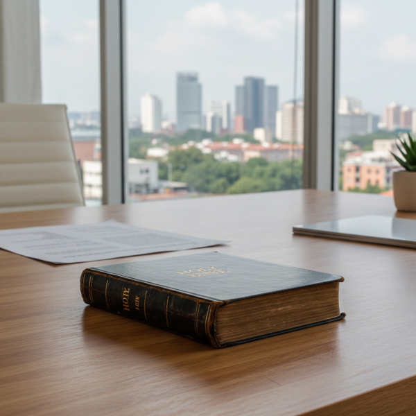 A Bible on a desk in an office #1