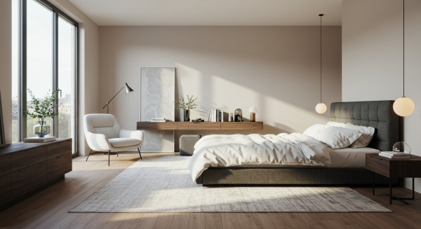 Modern bedroom interior with daylighting #4
