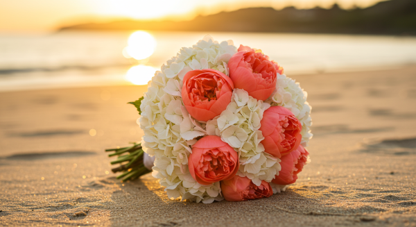 A wedding bouquet at the beach #1
