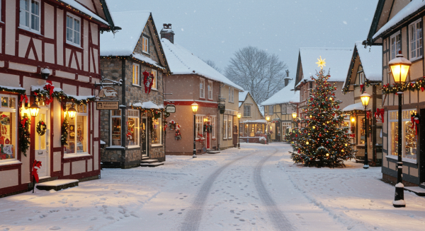 A snowy Christmas in a quiet town #4