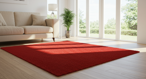 A new small red carpet in a living room #2