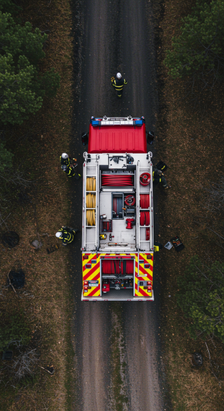 Aerial view of a Fire Truck