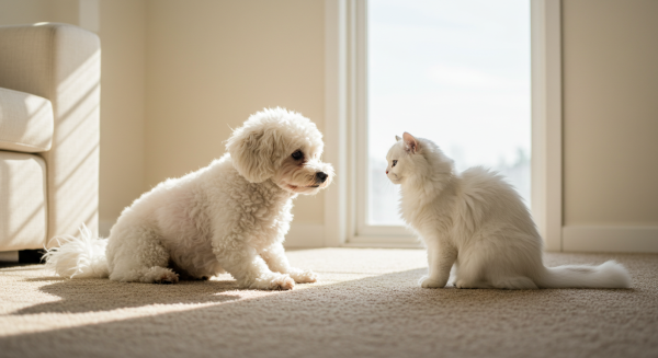A white dog and a white cat #3