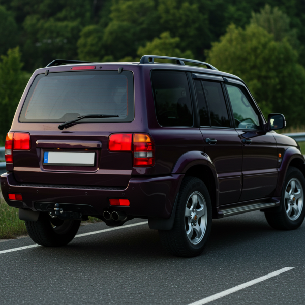 Back view of a purple SUV #3