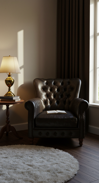 Cozy reading corner with an armchair #2