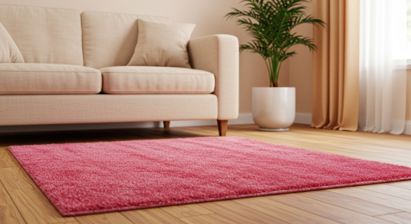 A new small pink carpet in a living room #4