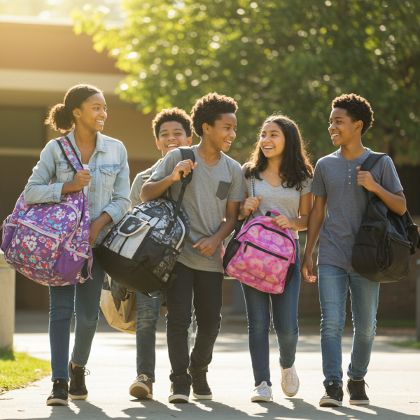 Black students with their school bags #4