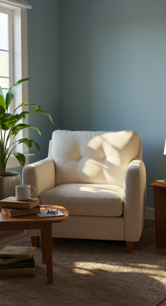 Cozy reading corner with an armchair #4
