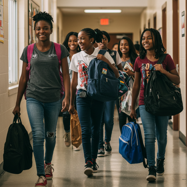 Black students with their school bags #1
