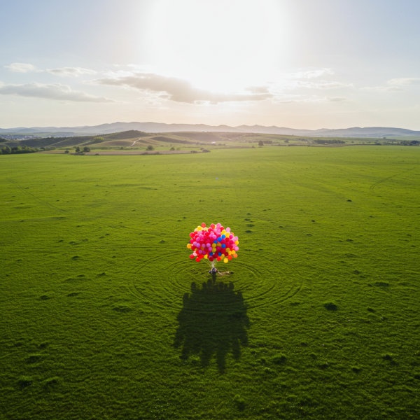 Balloons on a field