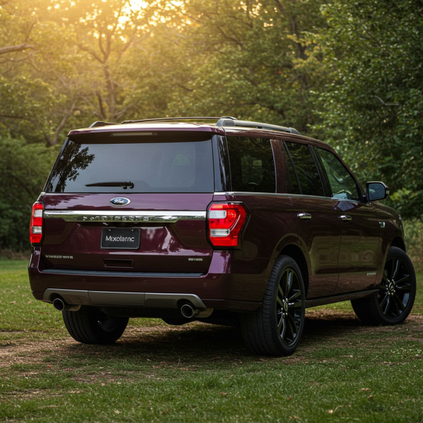Back view of a purple SUV #2