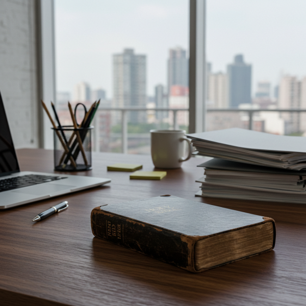 A Bible on a desk in an office #3