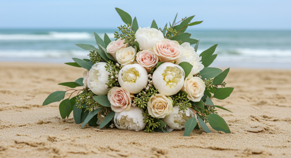 A wedding bouquet at the beach #3