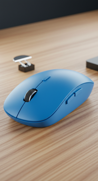 A blue wireless computer mouse #1