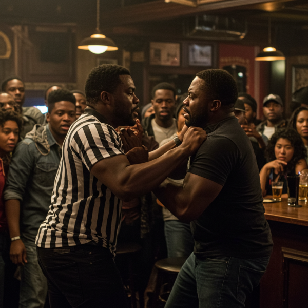 Two black people in a bar fight #2