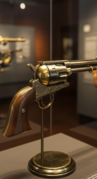 Steampunk revolver on display #2