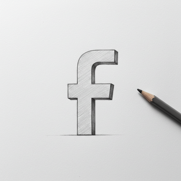 A pencil drawing of Facebook #1