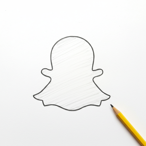 A pencil drawing of Snapchat #2
