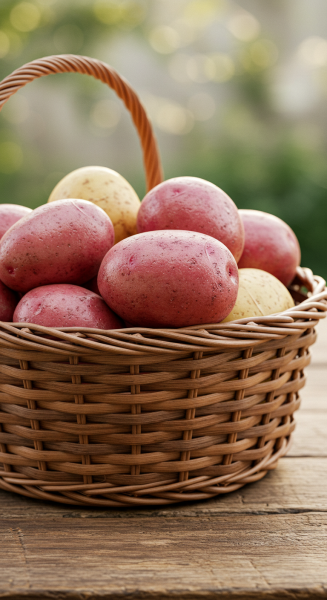 Potatoes in a basket on a table #3