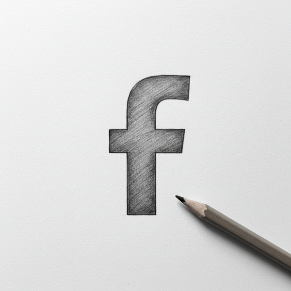 A pencil drawing of Facebook #2