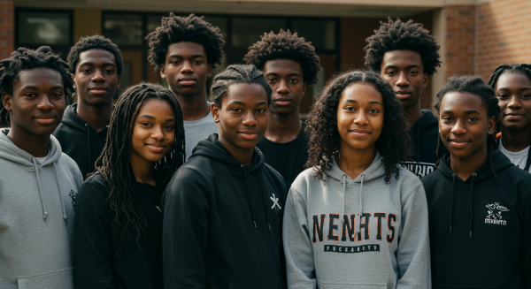 A group of black students posing for the camera #4