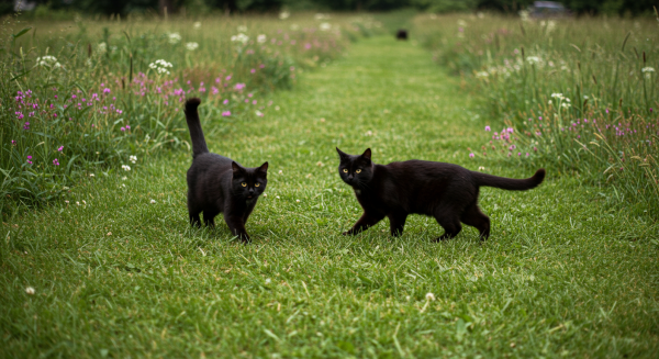 Black cats on a field #2