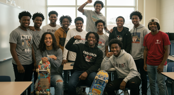 A group of black students posing for the camera #3