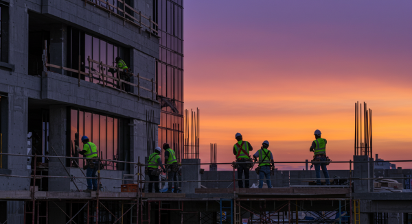 Black building contractors at dusk #2