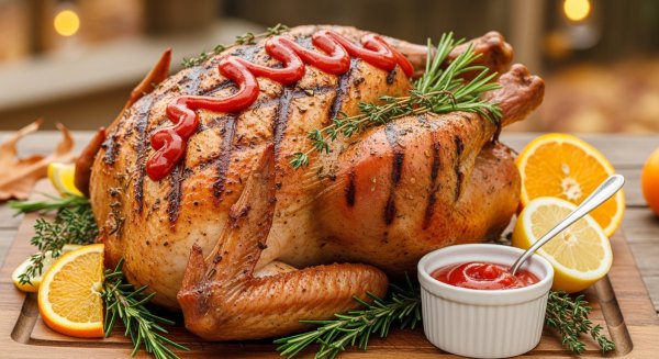 Thanksgiving grilled turkey with ketchup #1