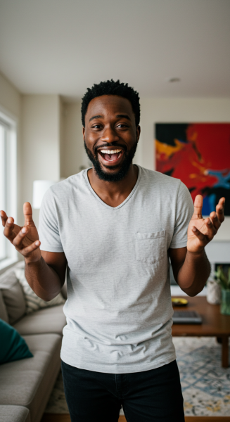A happy black man saying yes #1