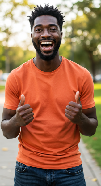 A happy black man saying yes #3