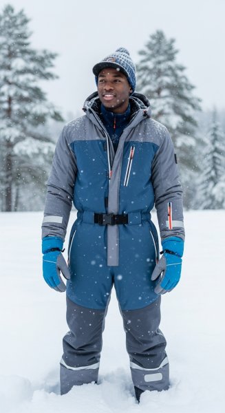 A young black man in a snow suit #1