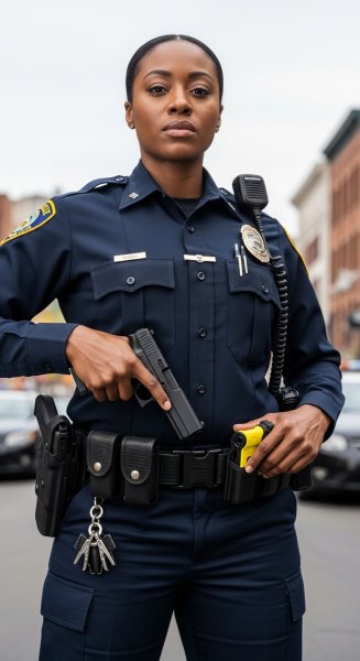 A black female cop with her glock #2