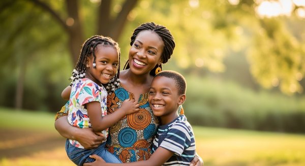 A happy African mother and her children #3