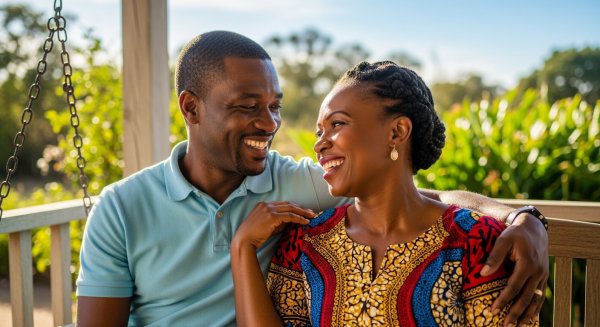 A happy African father and his wife #1