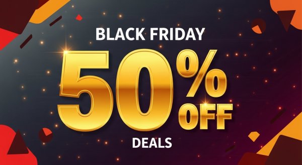 Black Friday deals banner with 50% off #2