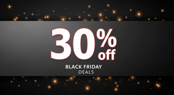 Black Friday deals banner with 30% off #1