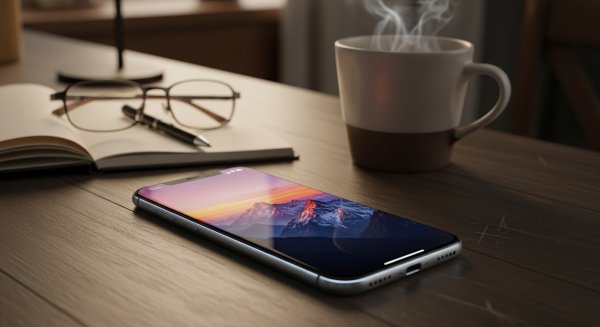 A mobile phone on a desk #3