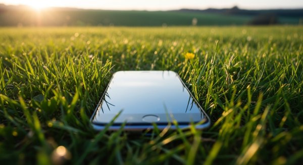 A mobile phone in a field #3