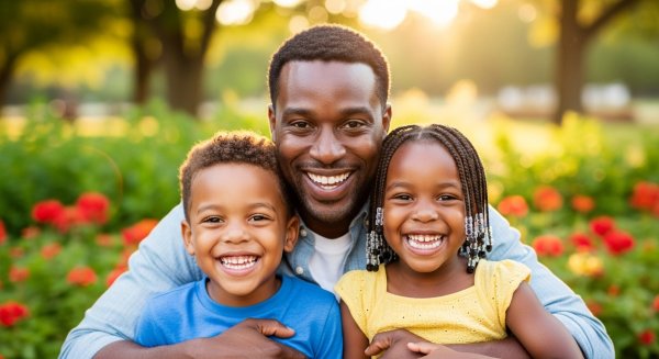 A happy African father and his children #2