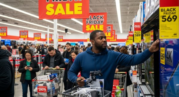 A black man shopping at Black Friday #3