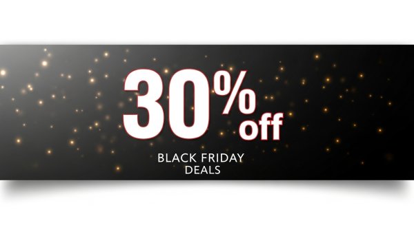 Black Friday deals banner with 30% off #4