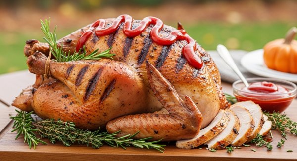 Thanksgiving grilled turkey with ketchup #3
