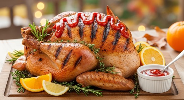 Thanksgiving grilled turkey with ketchup #4