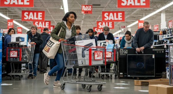 A black woman shopping at Black Friday #3