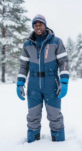 A young black man in a snow suit #2