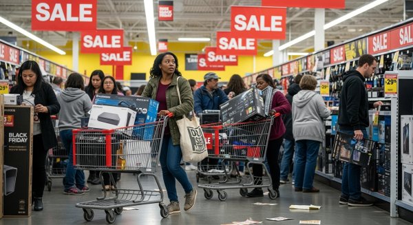 A black woman shopping at Black Friday #2