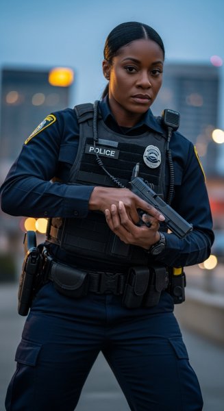 A black female cop with her glock #3